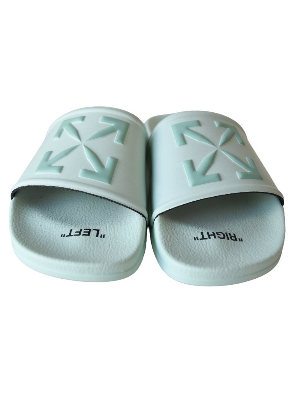 Off White Arrow Logo Slides Mint